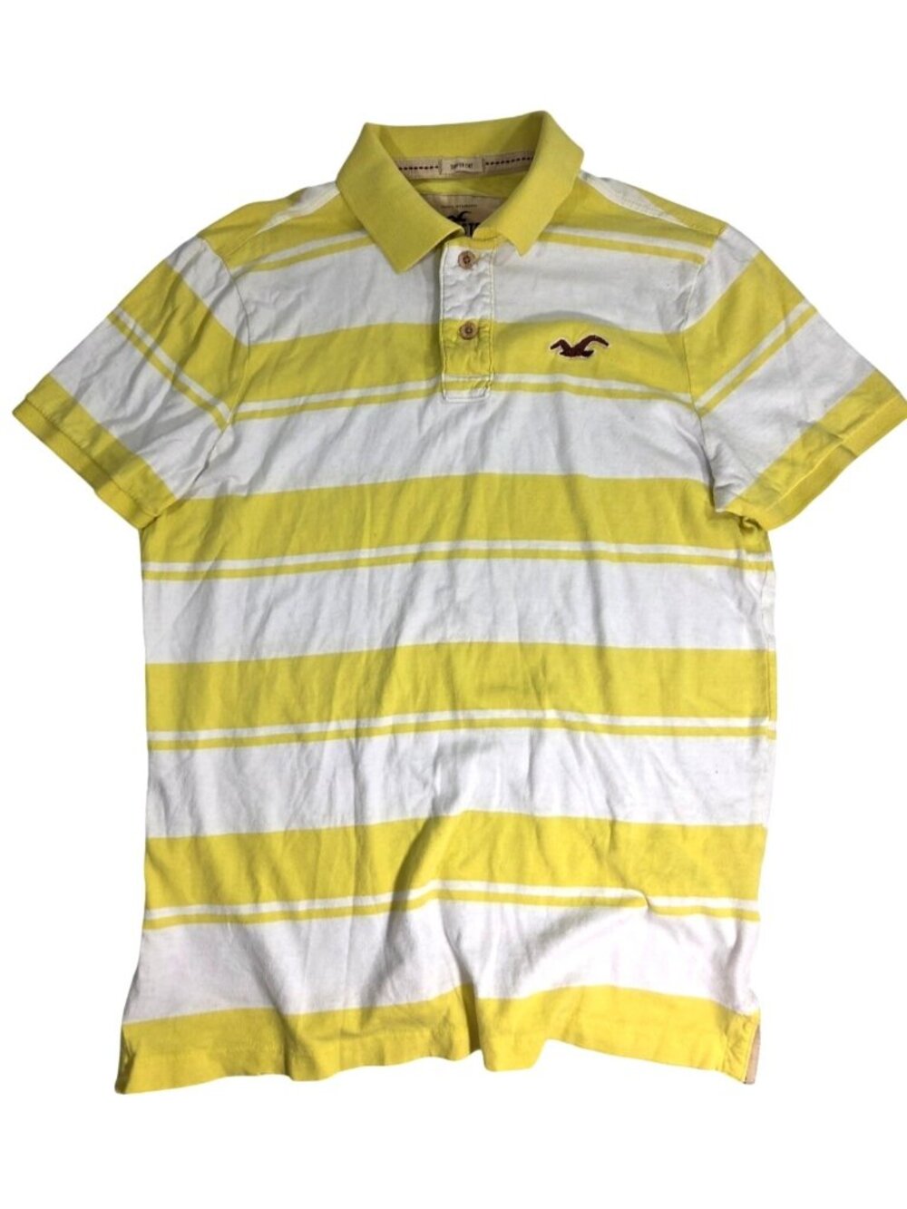 Hollister Striped Rugby Polo Shirt Size XL Surfer Henley Preppy Casual Y2K 90's